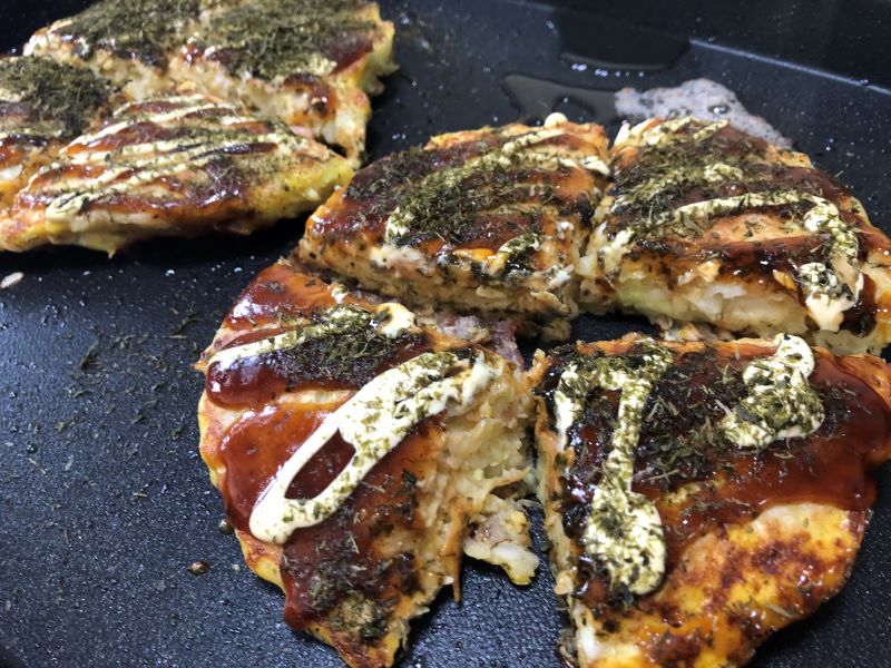 ホットプレートでお好み焼きのレシピ